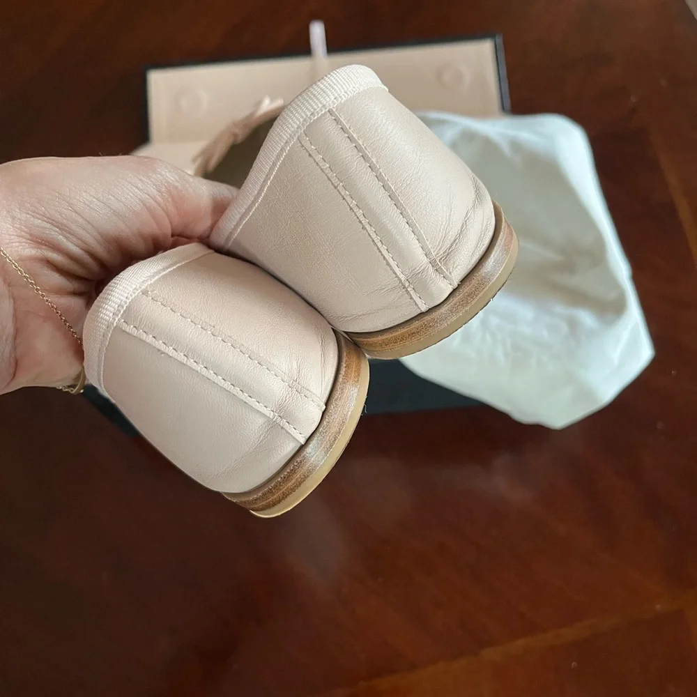 Repetto Nude Leather Ballet Flats - Picture 3 of 6